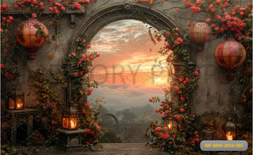 SIMPLE GREEN PETAL BLOOM - PRINTED BACKDROP