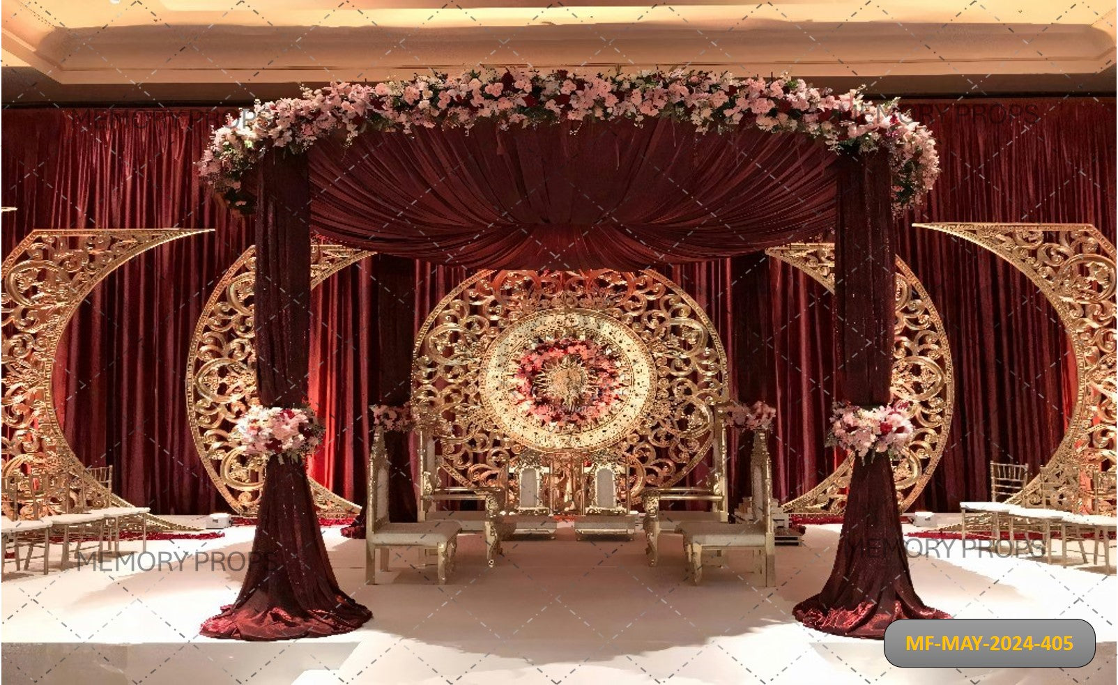 Royal Rose Mandap Printed Backdrop