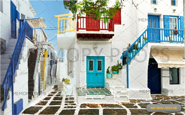 NARROW COBBLED STREETS - PRINTED BACKDROP