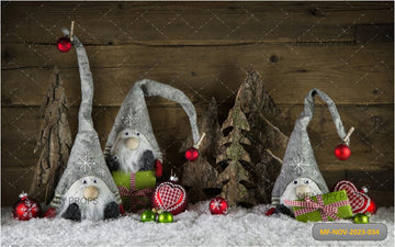RUSTIC CHRISTMAS GNOMES - PRINTED BACKDROPS