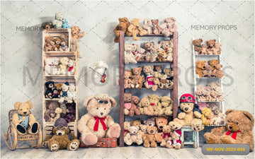 TOY BEARS DOLL CHILDREN - PRINTED BACKDROP