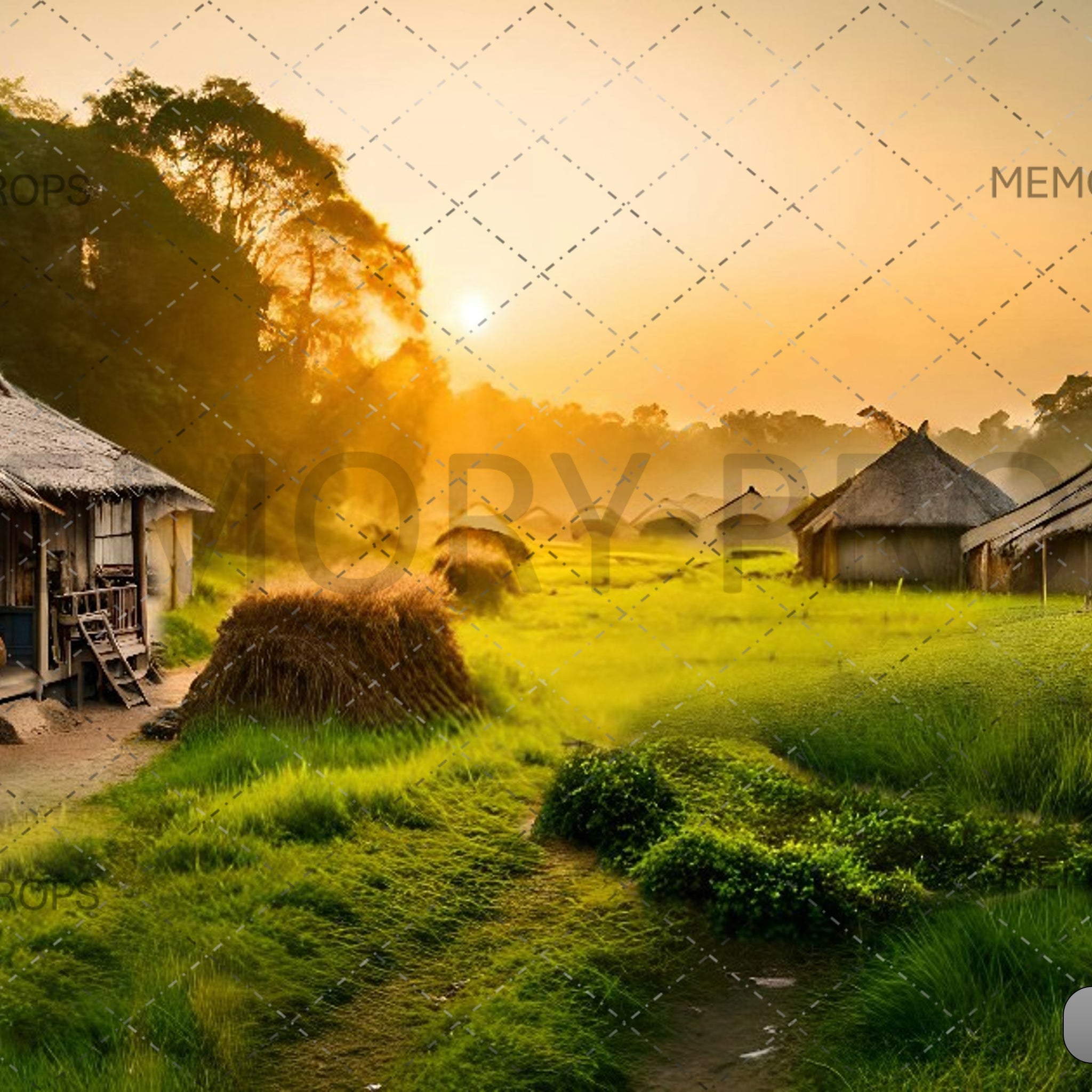 VILLAGE IN THE VALLEY - PRINTED BACKDROP