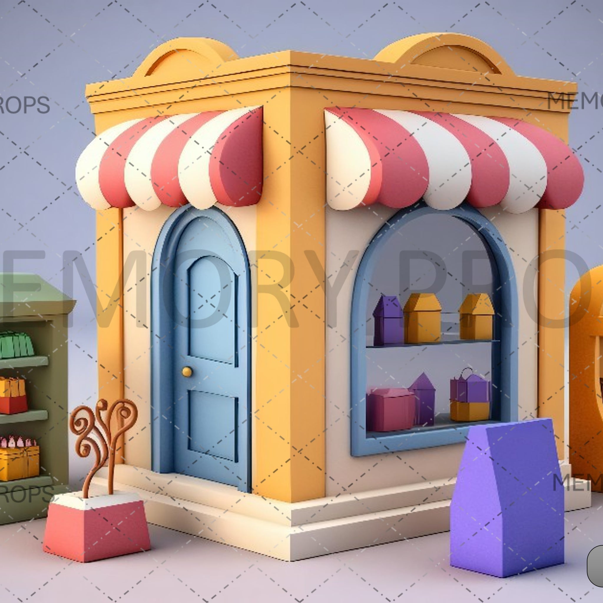 CARTOON STORE - PRINTED BACKDROP