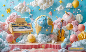 MUSIC WITH BABY CAKE - PRINTED BACKDROP