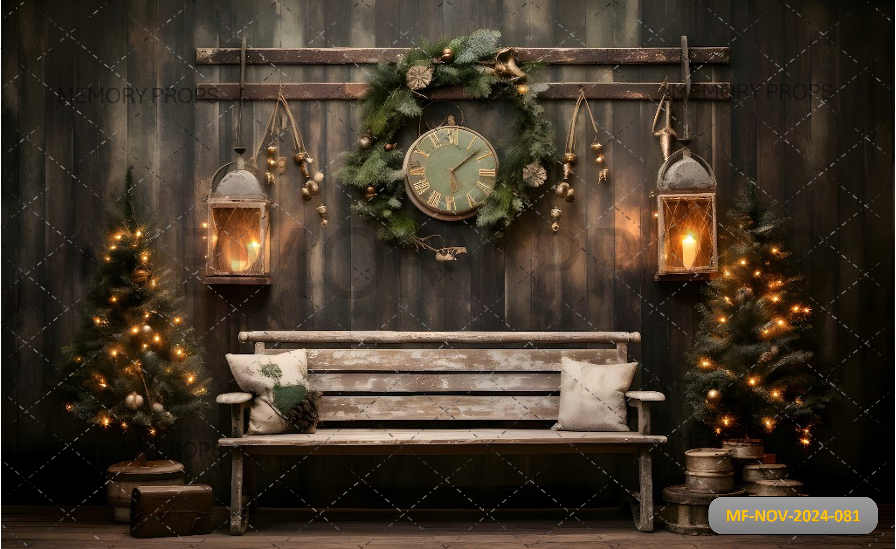 Timeless Christmas Glow Printed Backdrop