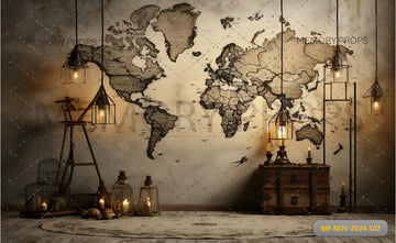 VINTAGE MAP - PRINTED BACKDROP