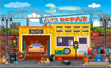 AUTO REPAIR SHOP - PRINTED BACKDROP