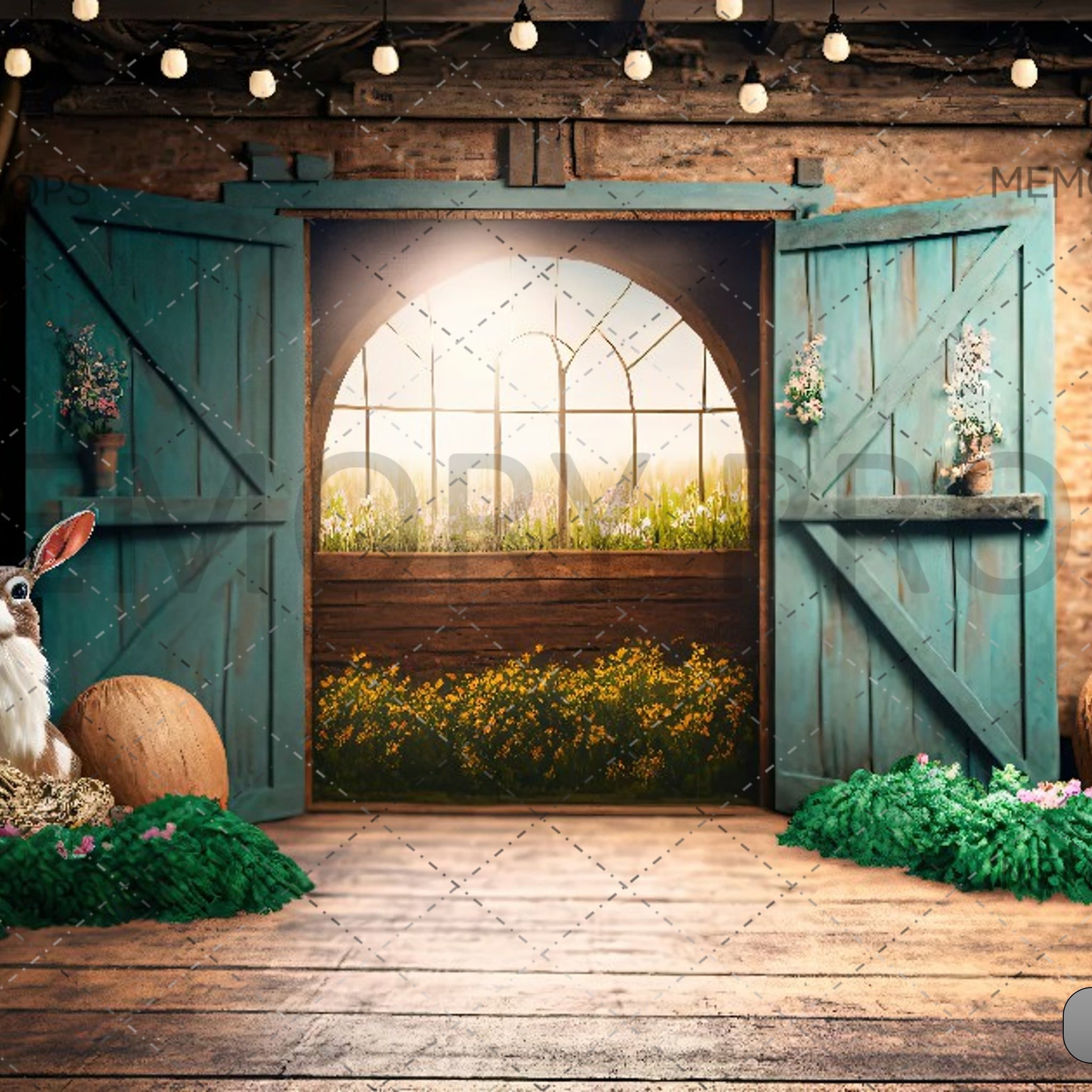 EASTER BUNNY - PRINTED BACKDROP