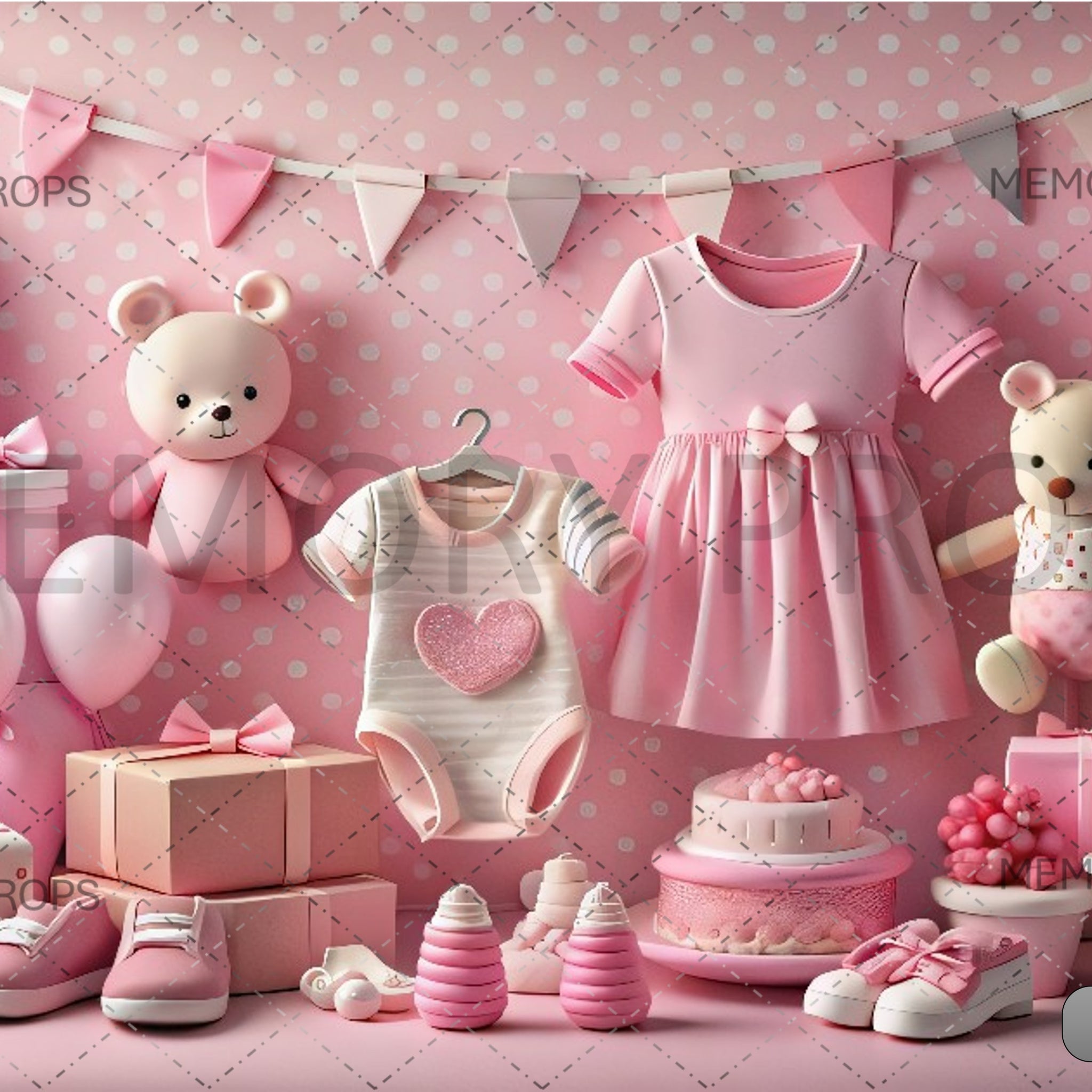 NURSERY DECOR WITH BALLOONS - PRINTED BACKDROP