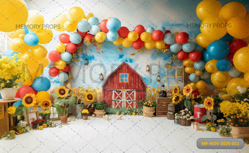 RUSTIC BARN AND SUNFLOWER PARTY - PRINTED BACKDROP
