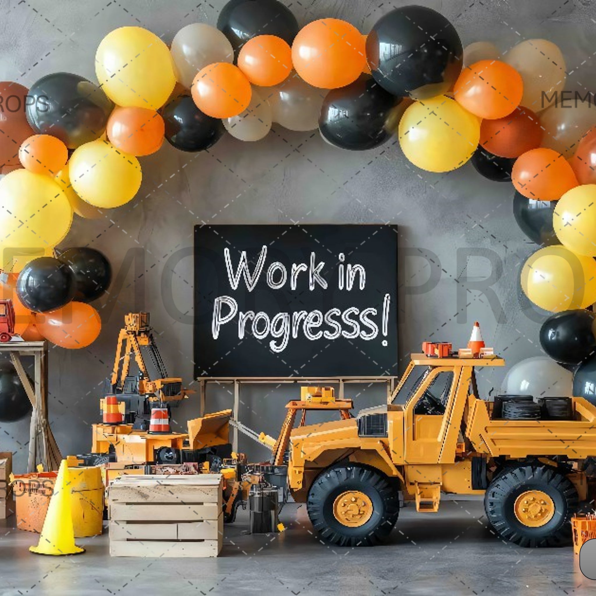 CONSTRUCTION ZONE BIRTHDAY - PRINTED BACKDROP