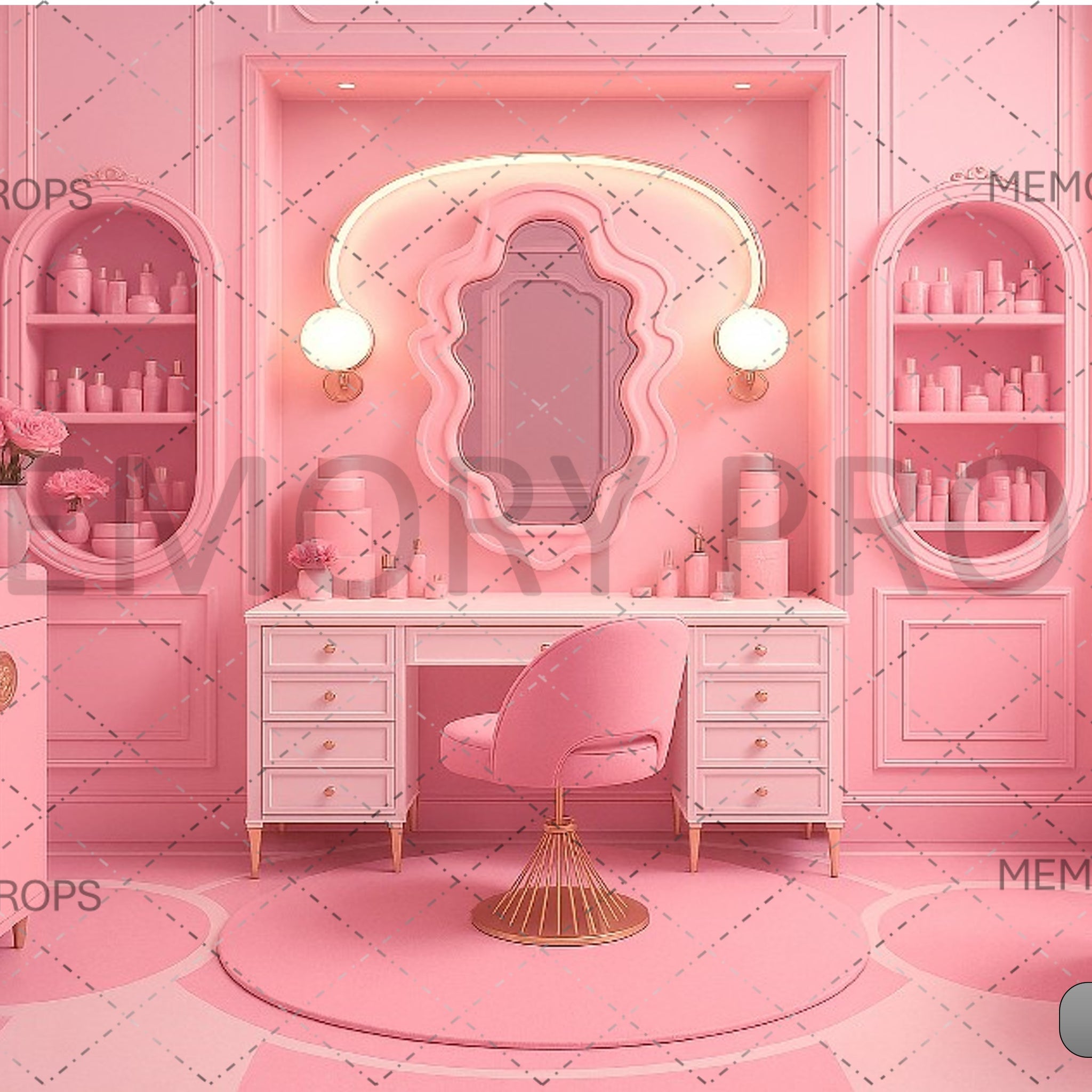 PINK GLAM MAKEUP STUDIO - PRINTED BACKDROP