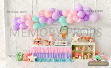 PASTEL ICE CREAM AND SWEETS PARTY - PRINTED BACKDROP