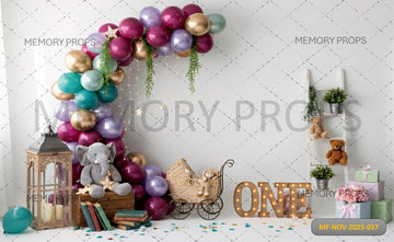 MAROON AND GOLD ELEPHANT FIRST BIRTHDAY - PRINTED BACKDROP