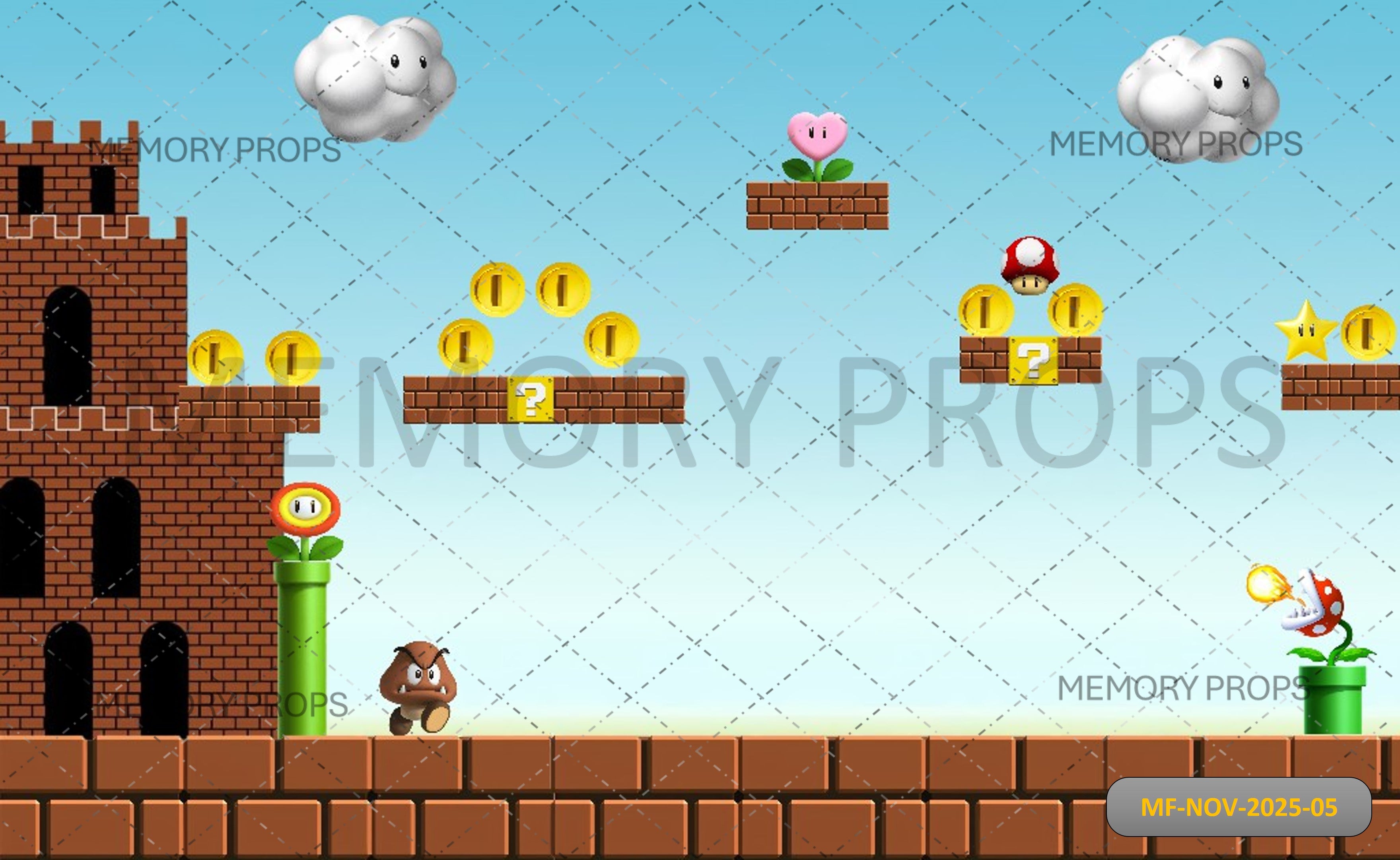 Mario Moving Backdrop Super Mario Bros Level Printed Backdrop