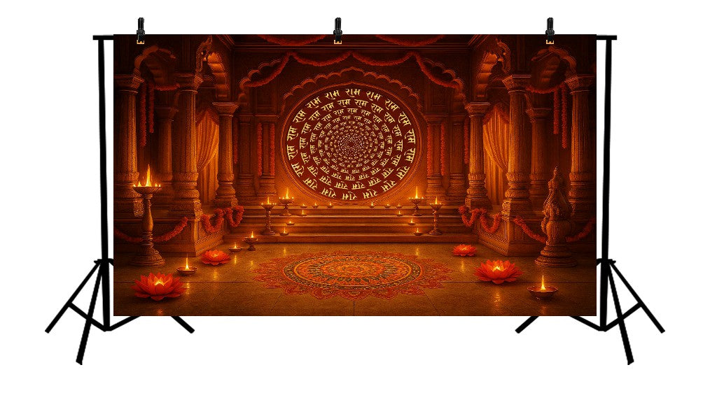 RAM MANDIR TEMPLE DEEPOTSAV - PRINTED BACKDROP