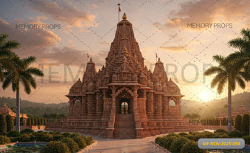 GRAND RAM MANDIR TEMPLE SUNSET - PRINTED BACKDROP