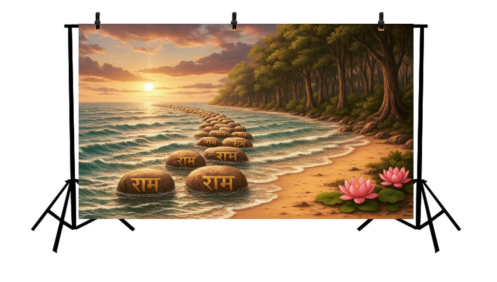 RAM SETU FLOATING STONE BRIDGE - PRINTED BACKDROP