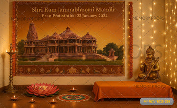 SHRI RAM JANMABHOOMI MANDIR DIWALI - PRINTED BACKDROP