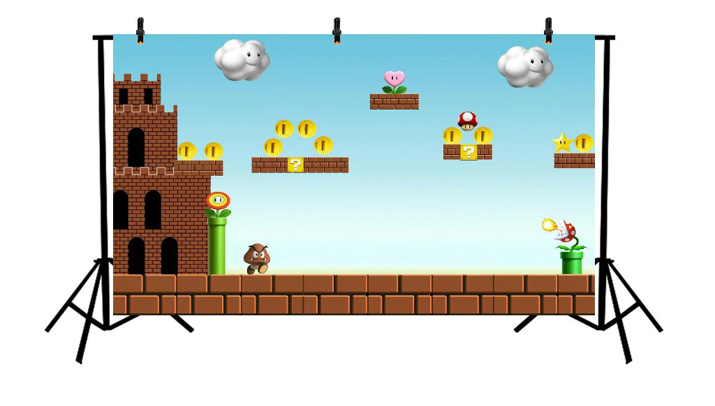 SUPER MARIO BROS LEVEL - PRINTED BACKDROP