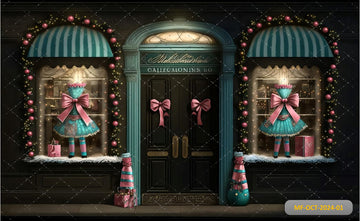 DOOR WITH A CHRISTMAS TREE ON IT THAT SAYS NUTCRACKER - PRINTED BACKDROPS