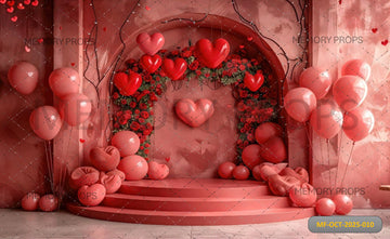 RED AND PINK VALENTINE'S DAY - PRINTED BACKDROP
