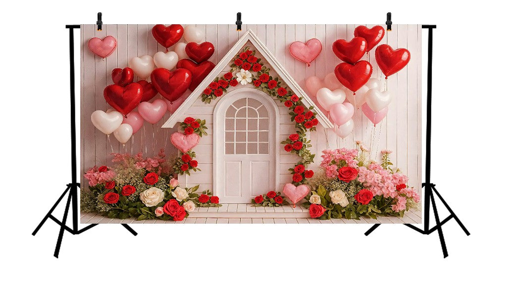 SWEETHEART COTTAGE VALENTINE - PRINTED BACKDROP