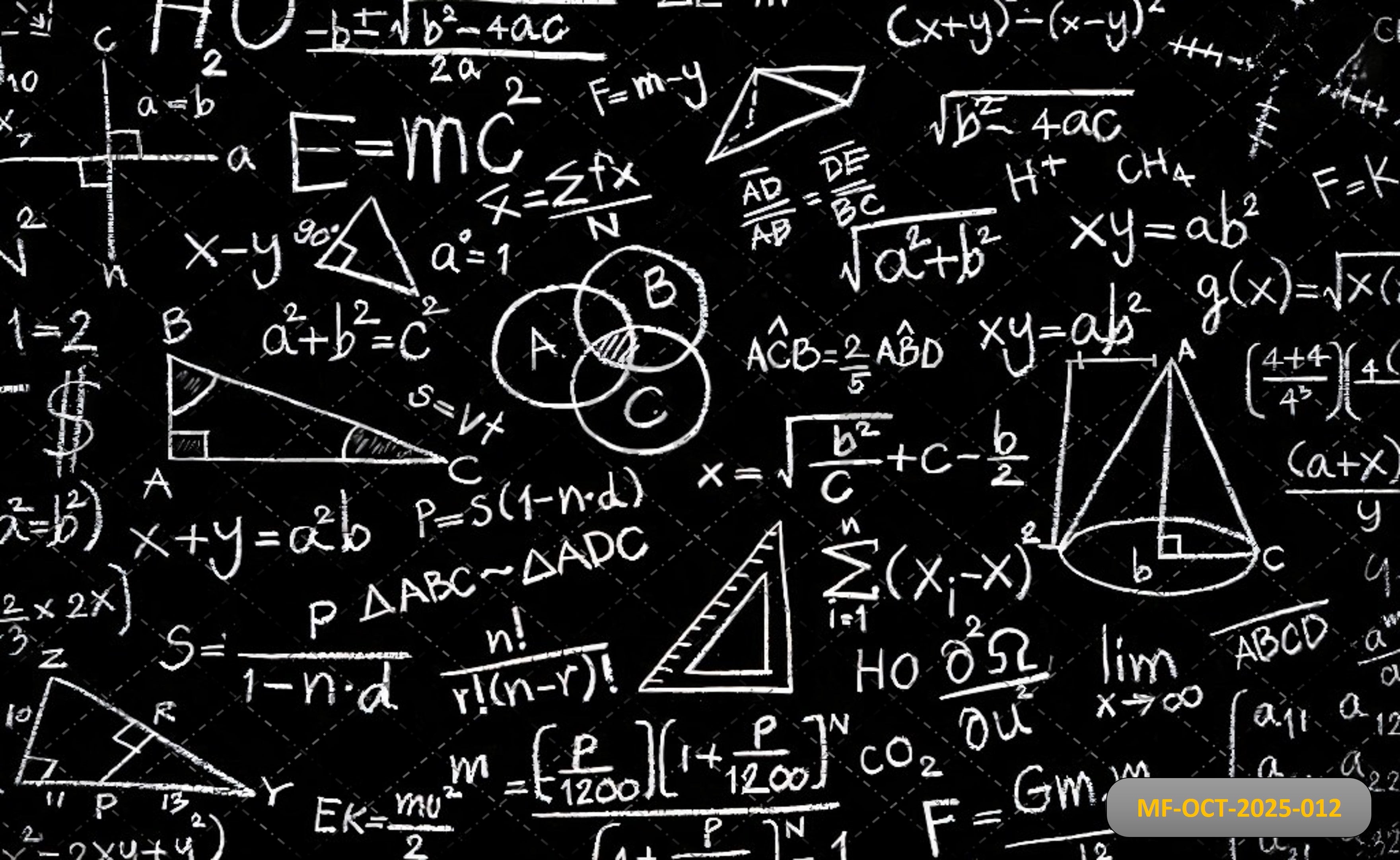Chalkboard Math And Science Printed Backdrop