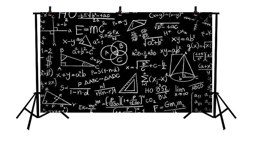 Chalkboard Math And Science Printed Backdrop