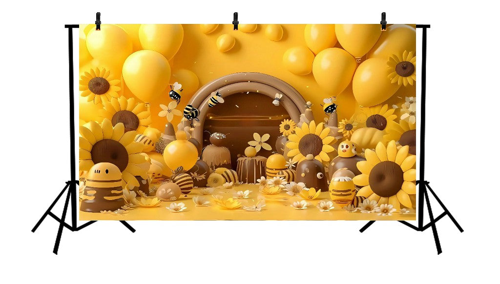 YELLOW BEE THEMED BIRTHDAY - PRINTED BACKDROP