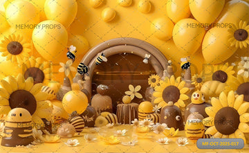 YELLOW BEE THEMED BIRTHDAY - PRINTED BACKDROP