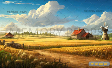 GOLDEN WHEAT FIELD FARM - PRINTED BACKDROP