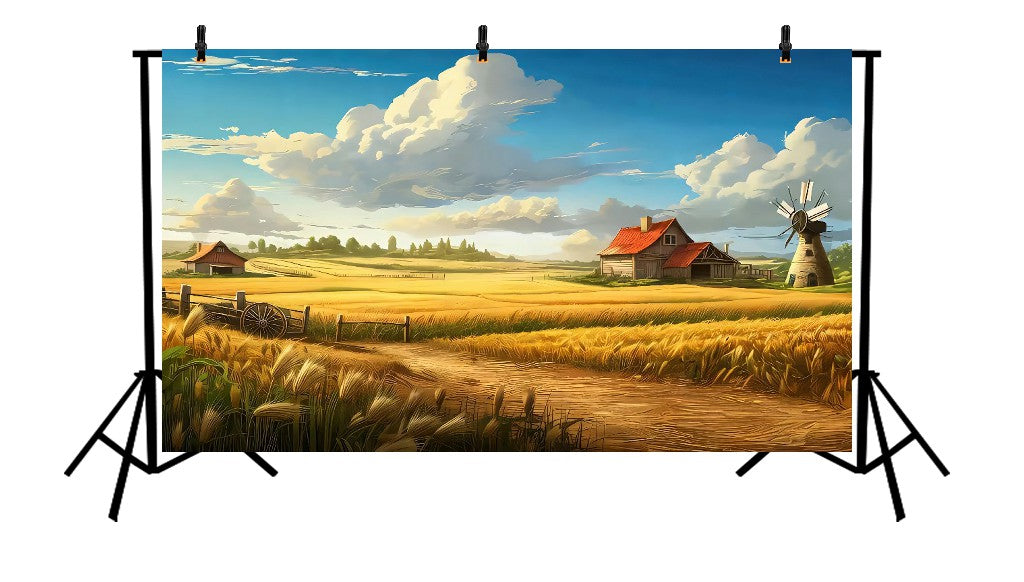 GOLDEN WHEAT FIELD FARM - PRINTED BACKDROP