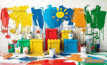 MESSY ART PAINT SPLATTER - PRINTED BACKDROP