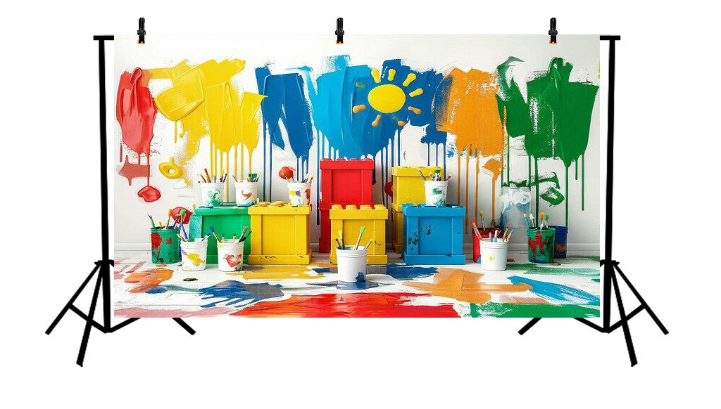 MESSY ART PAINT SPLATTER - PRINTED BACKDROP