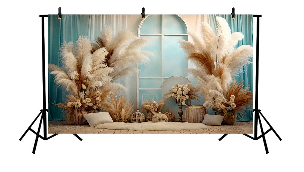 BOHO PAMPAS GRASS WINDOW - PRINTED BACKDROP