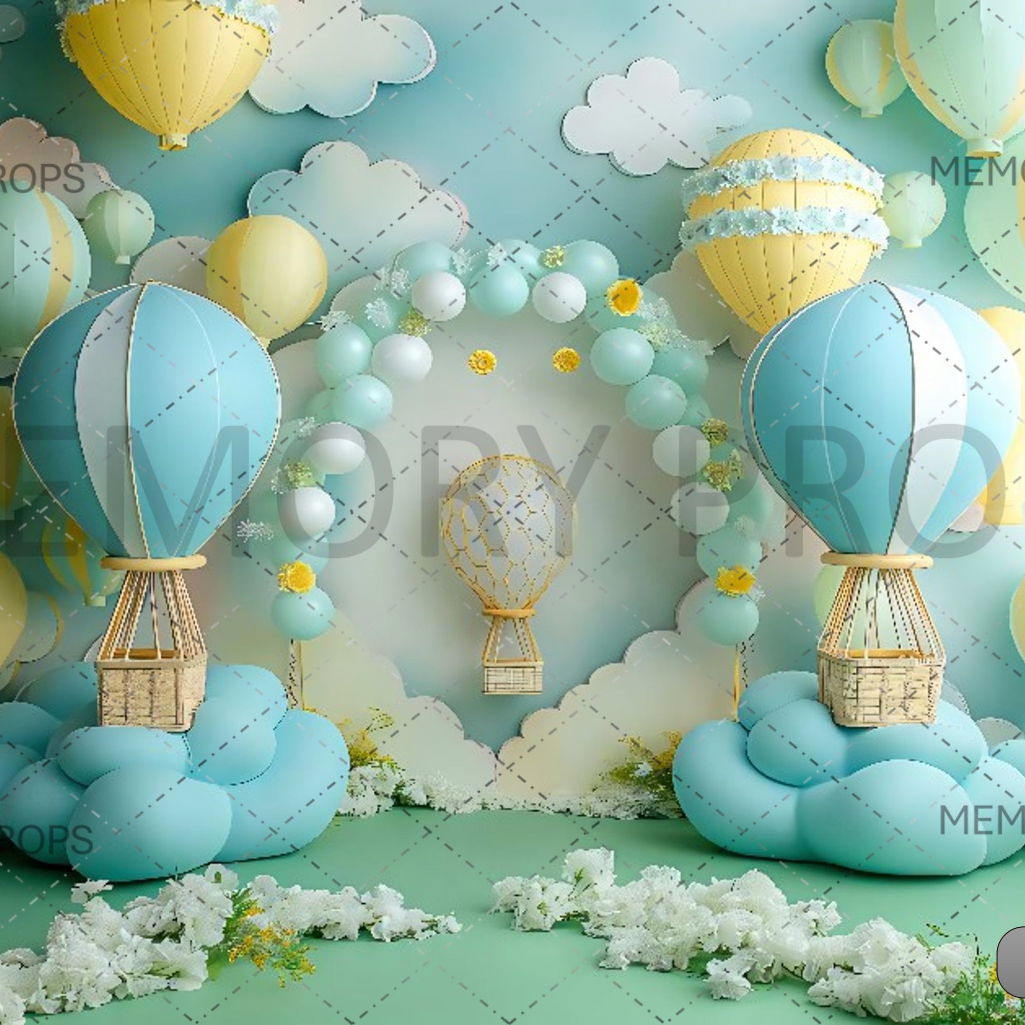 AUTUMN ORANGE ARCH WITH DRAPE - PRINTED BACKDROP