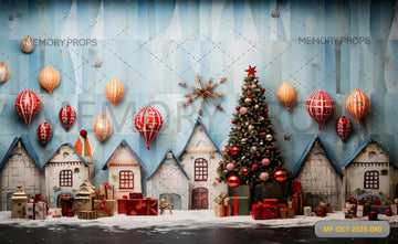 WINTER VILLAGE CHRISTMAS- PRINTED BACKDROP