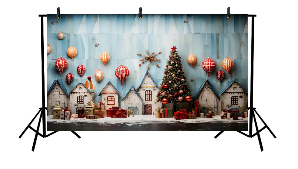 WINTER VILLAGE CHRISTMAS- PRINTED BACKDROP