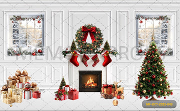 WHITE WOOD PANEL HOLIDAY - PRINTED BACKDROP