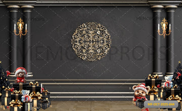 BLACK VINTAGE MANSION - PRINTED BACKDROP