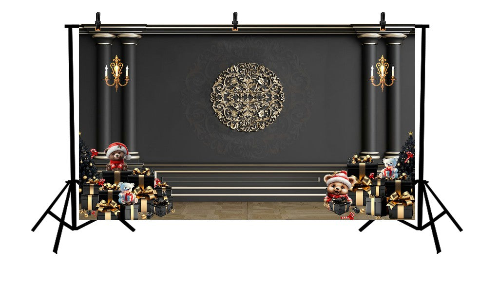 BLACK VINTAGE MANSION - PRINTED BACKDROP