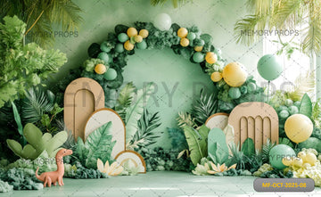 JUNGLE DINOSAUR BIRTHDAY - PRINTED BACKDROP