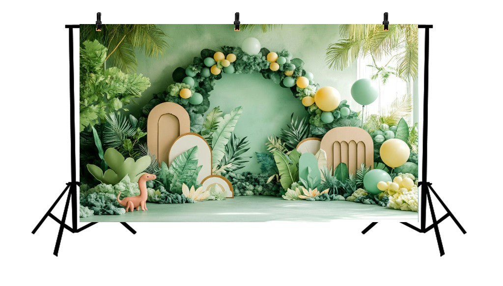 JUNGLE DINOSAUR BIRTHDAY - PRINTED BACKDROP