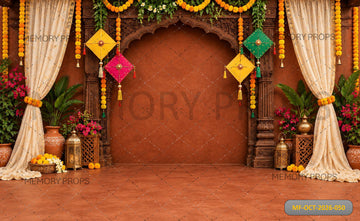 ROYAL TRADITIONAL UTTARAYAN KITE FESTIVAL PALACE ARCH - PRINTED BACKDROP