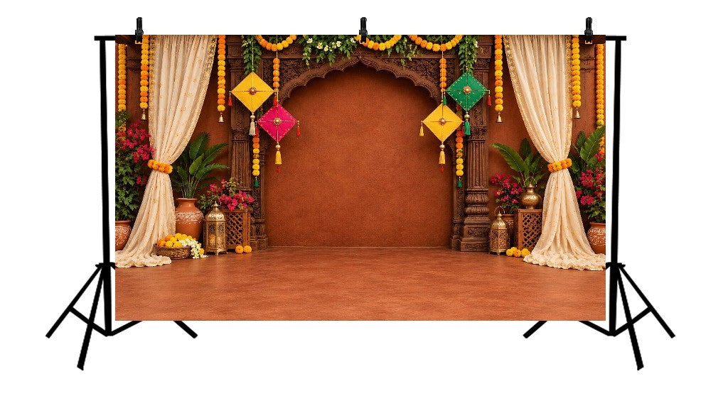 ROYAL TRADITIONAL UTTARAYAN KITE FESTIVAL PALACE ARCH - PRINTED BACKDROP