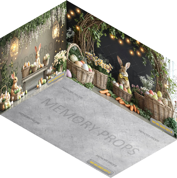 Easter Bunny's Secret Grotto Room Set Backdrop