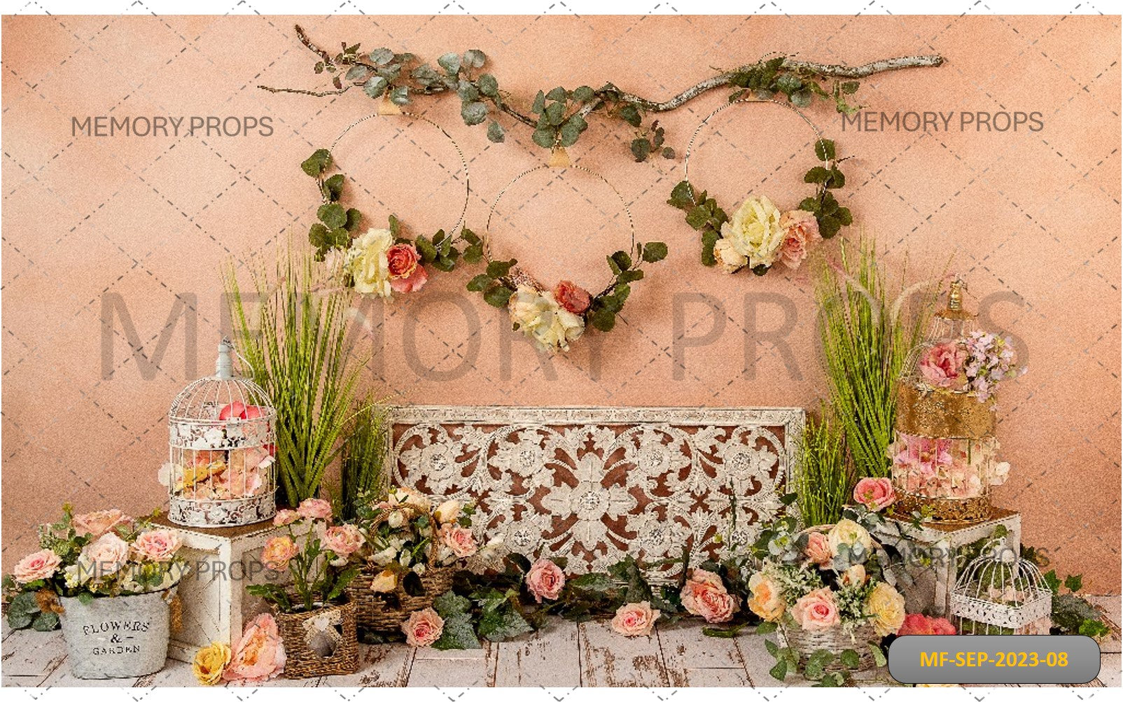 SPRING HANGING FLOWERS - PRINTED BACKDROP