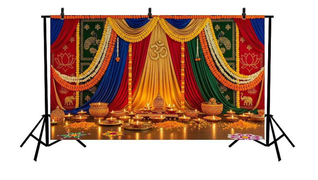 TRADITIONAL DIWALI STAGE - PRINTED BACKDROP