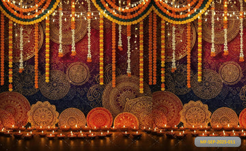 TRADITIONAL DIWALI DECOR - PRINTED BACKDROP